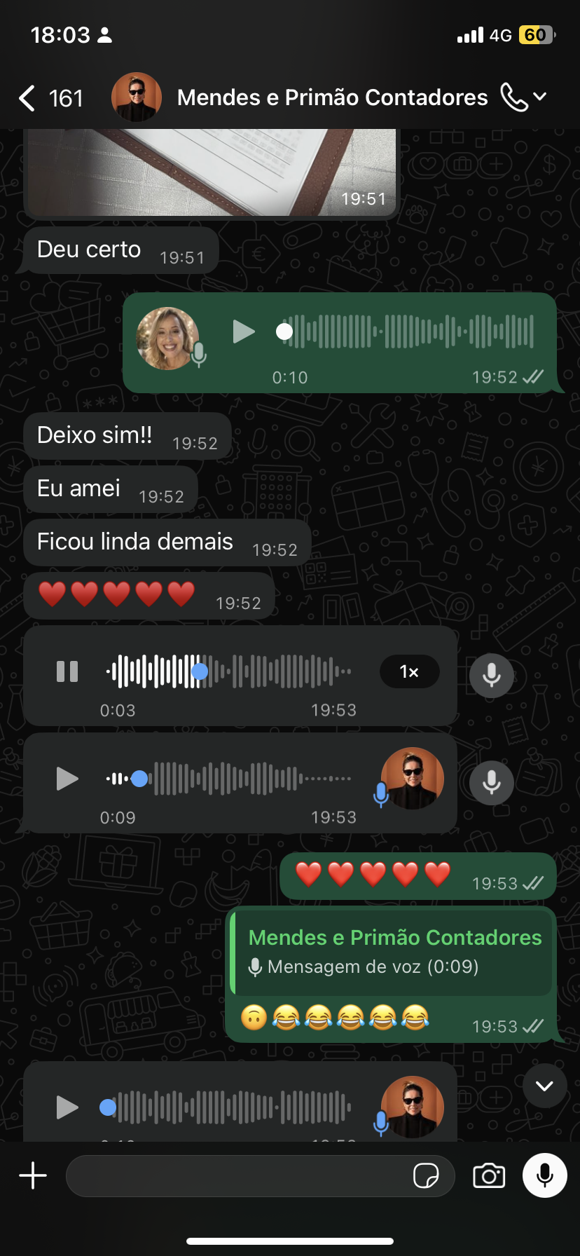Depoimento via WhatsApp - Mendes e Primão Contadores